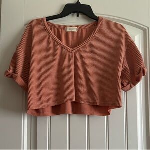 Altar’d State Alessia Ribbed Top, XS, Color: Cinnamon